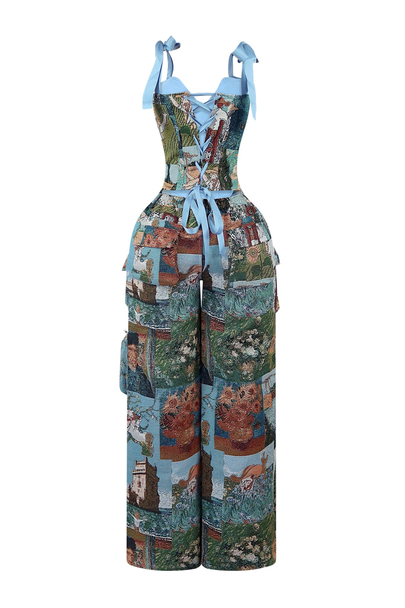 Adrina Jacquard Print Top & Pants SET - Image 5