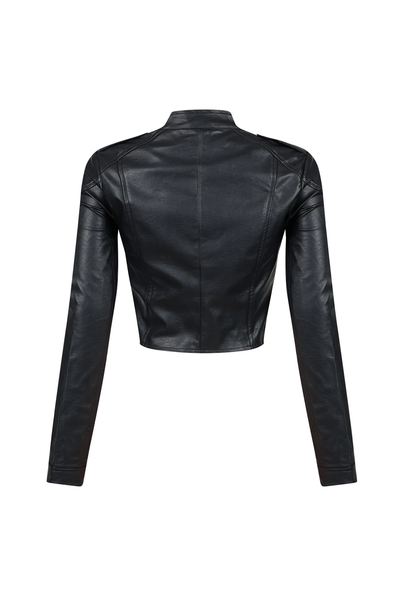 Alina Faux Leather Button Jacket - Image 5