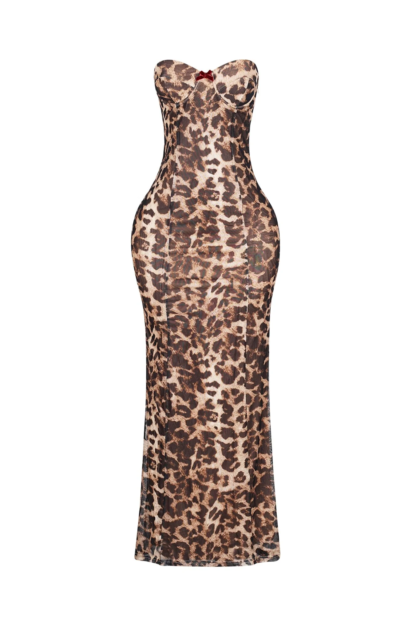 Amara Leopard Print Mermaid Maxi Dress - Image 3
