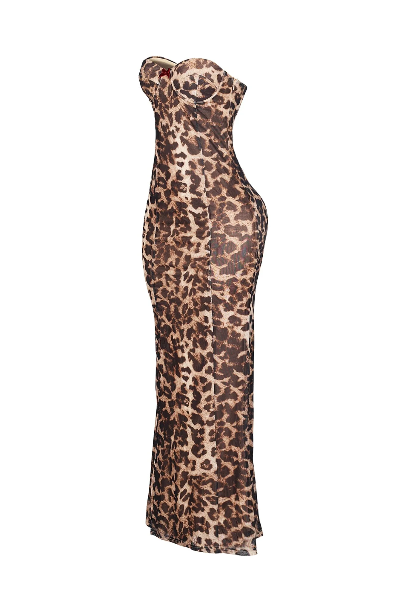 Amara Leopard Print Mermaid Maxi Dress - Image 4
