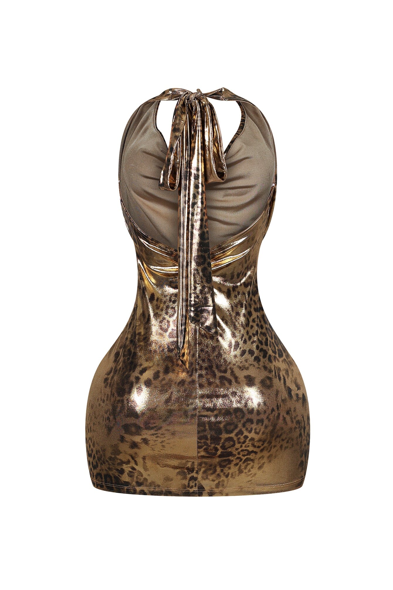 Amika Cowl Neck Foil Print Mini Dress - Image 5