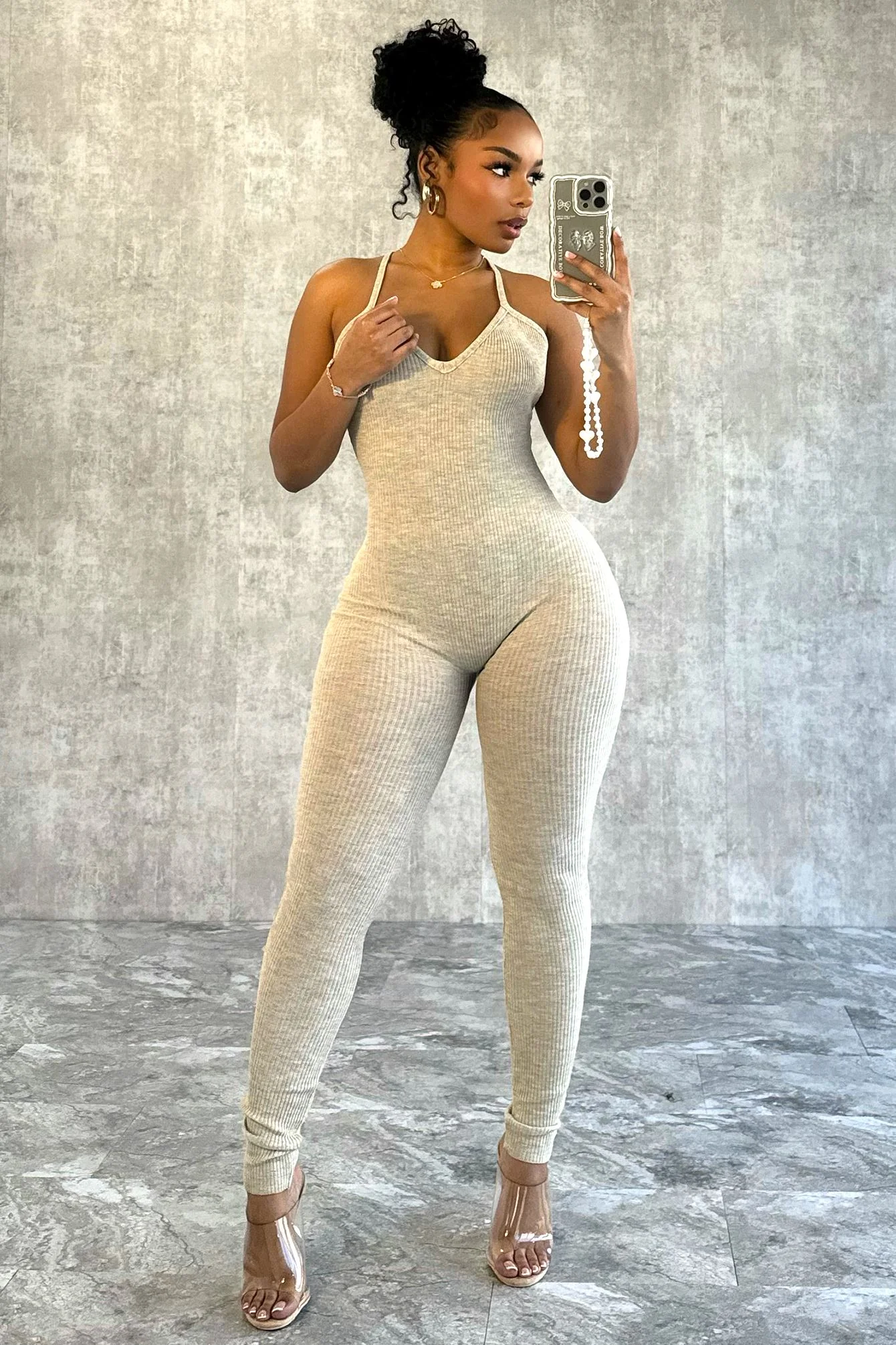 Archives Ribbed Open Back Jumpsuit - Image 8