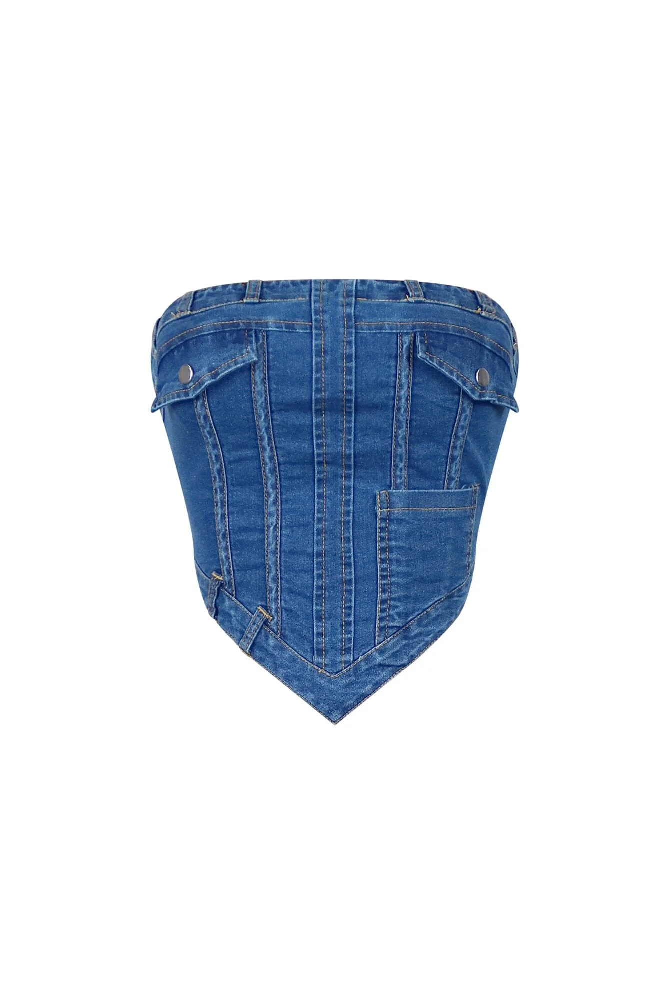 As It Was Strapless Denim Top - Image 4