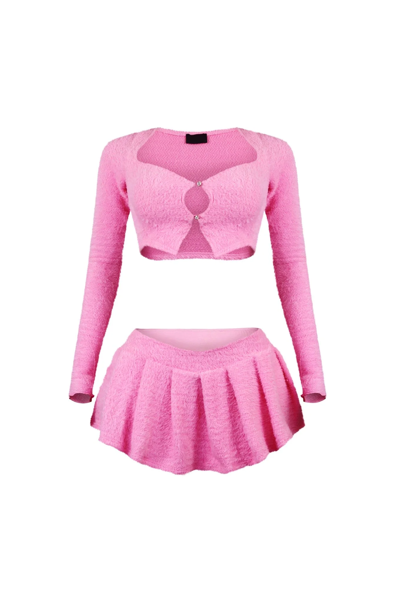 As Time Goes Fuzzy Cardigan Top & Skirt SET - Image 13