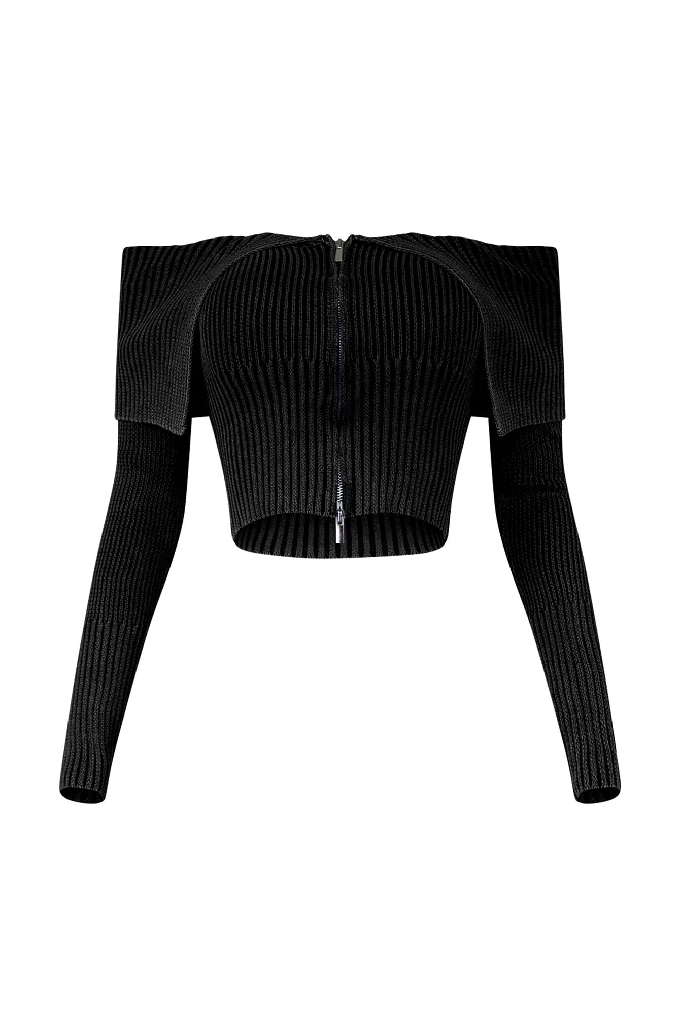 Bethany Folded Cape Zipper Sweater - Image 3