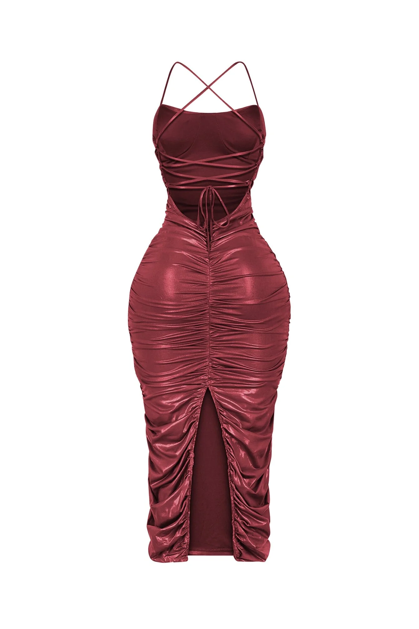 Bravela Ruched Midi Dress - Image 10