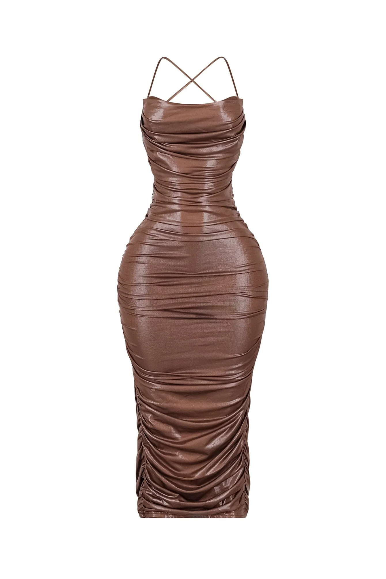 Bravela Ruched Midi Dress - Image 5