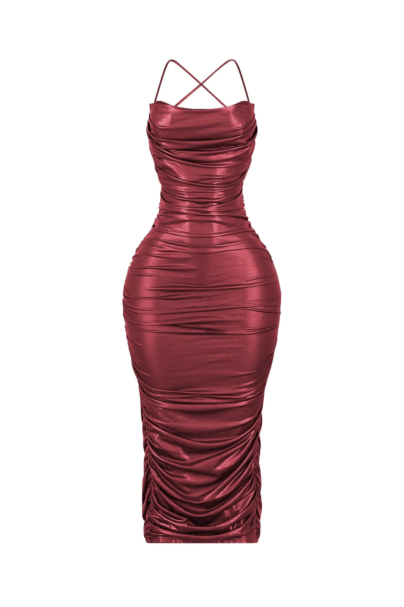 Bravela Ruched Midi Dress - Image 6