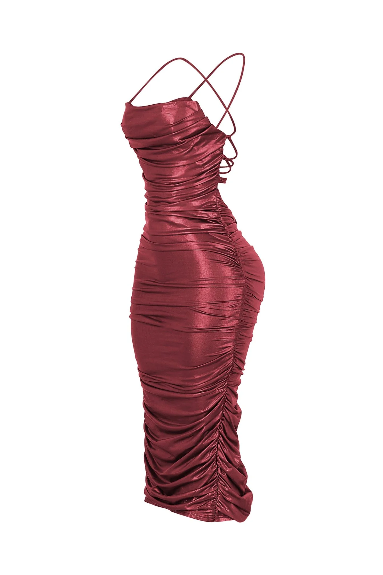 Bravela Ruched Midi Dress - Image 8