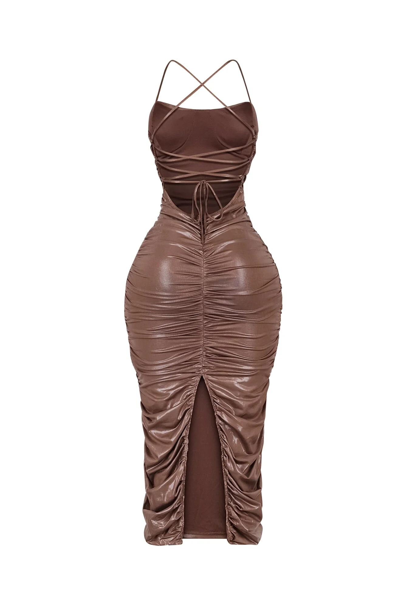 Bravela Ruched Midi Dress - Image 9