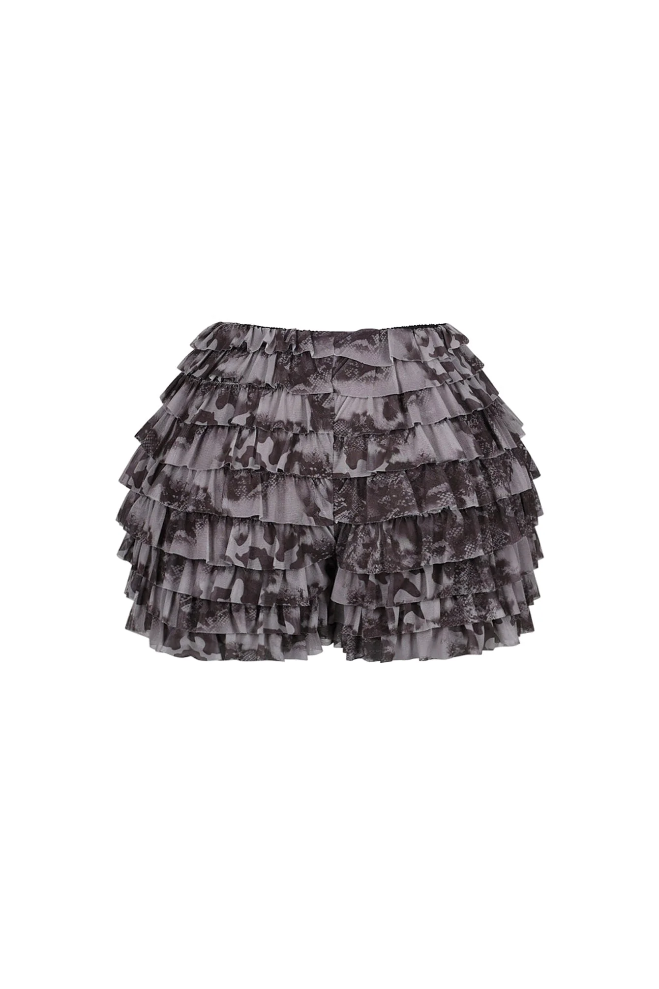 Brennan Mesh Snake Print Ruffle Shorts - Image 3
