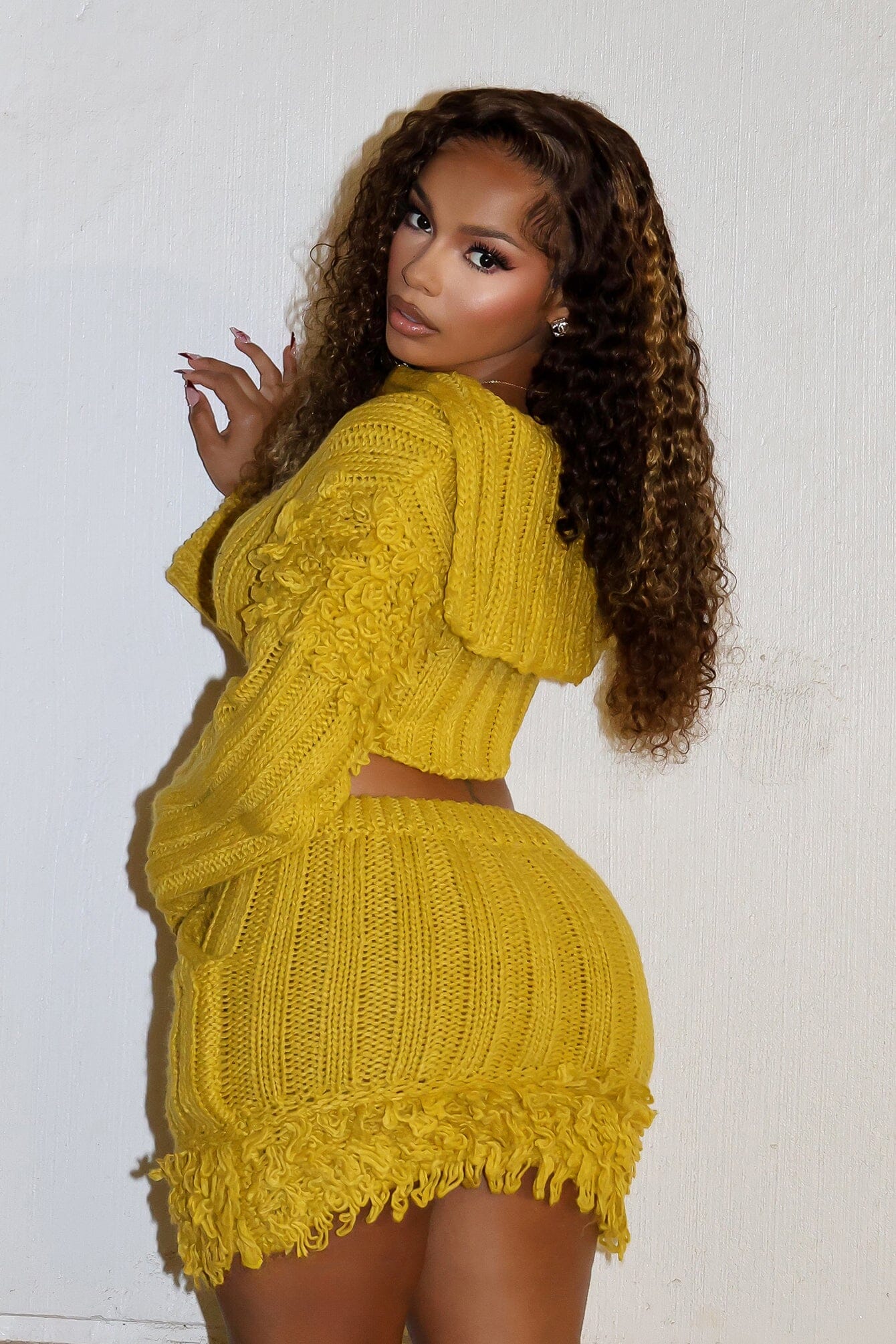 Briana Knit Cropped Top & Skirt SET - Image 3