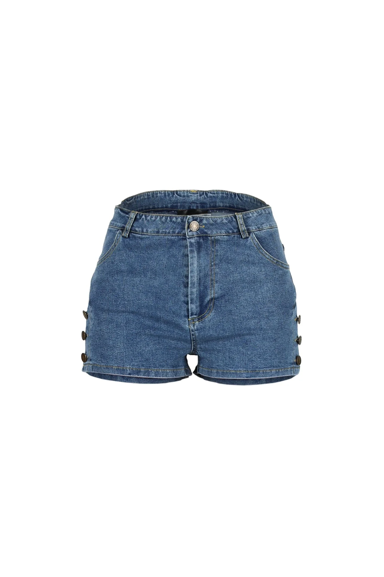 Button Edge Denim Shorts - Image 3