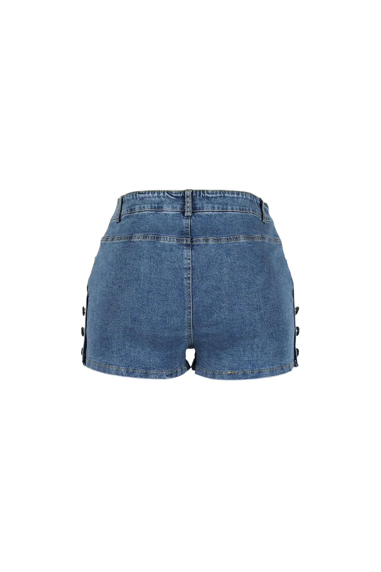 Button Edge Denim Shorts - Image 5