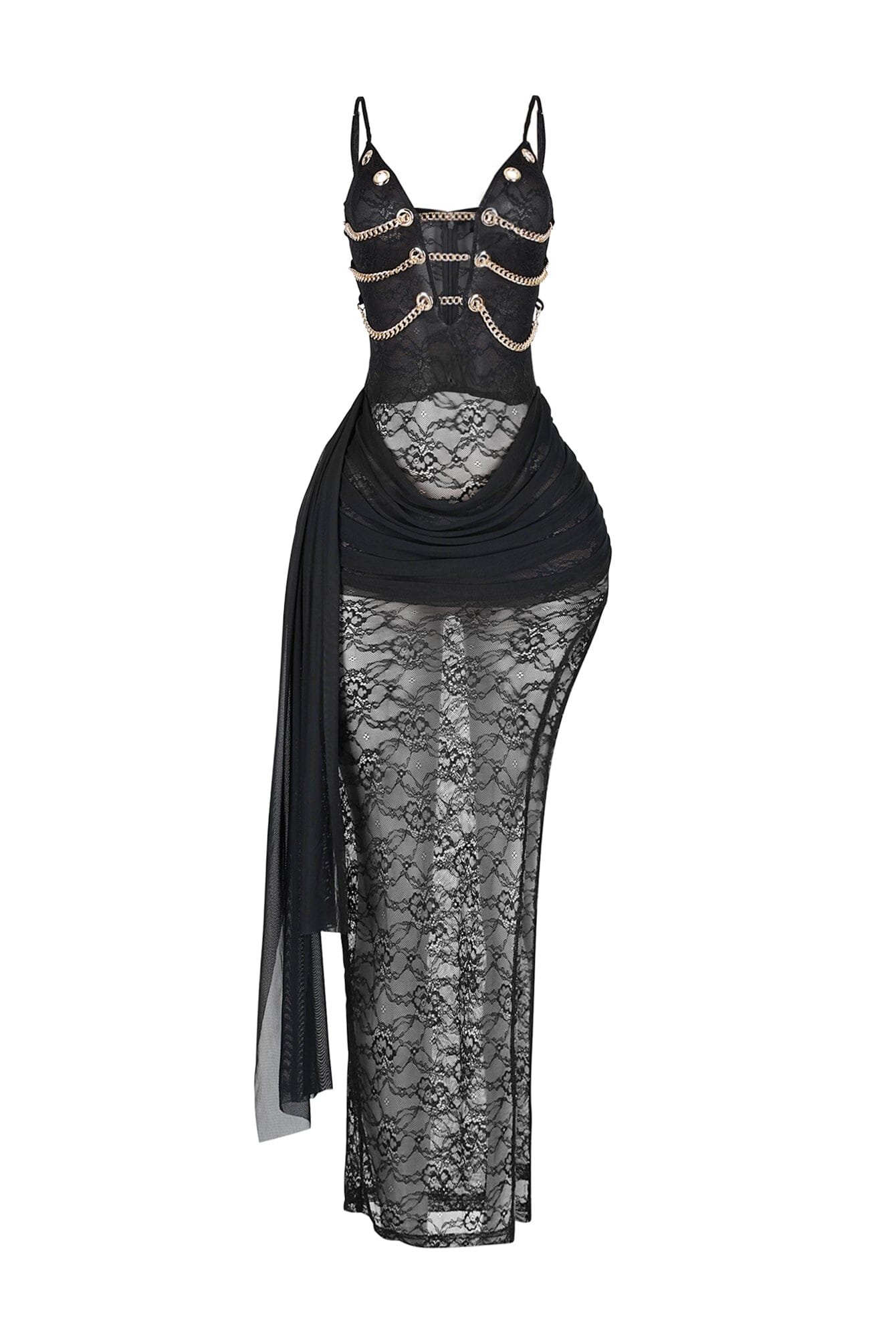 Chained in Lace Maxi Dress - Image 4