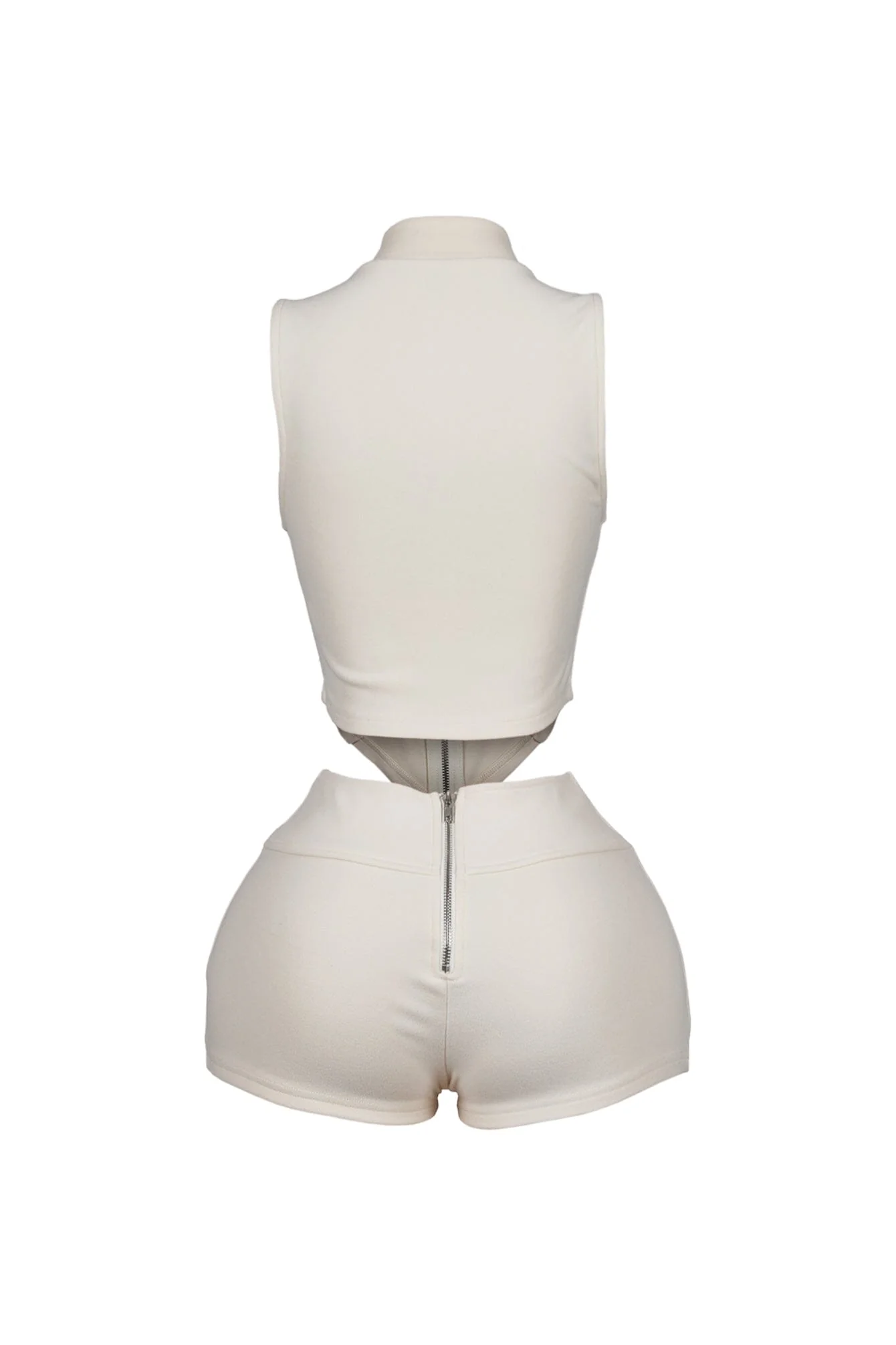 Classic Zip Up Cropped Tank Top & Shorts SET - Image 19