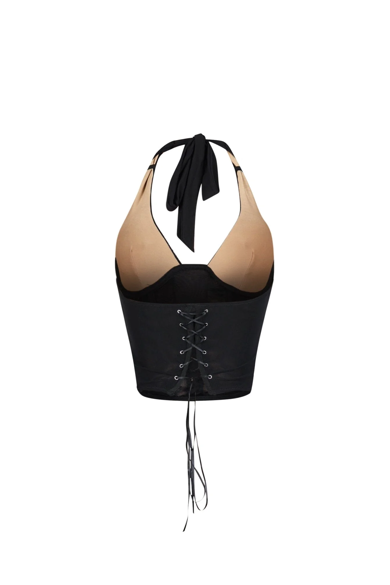 Corsabella Mesh Lace Halter Corset Top - Image 6