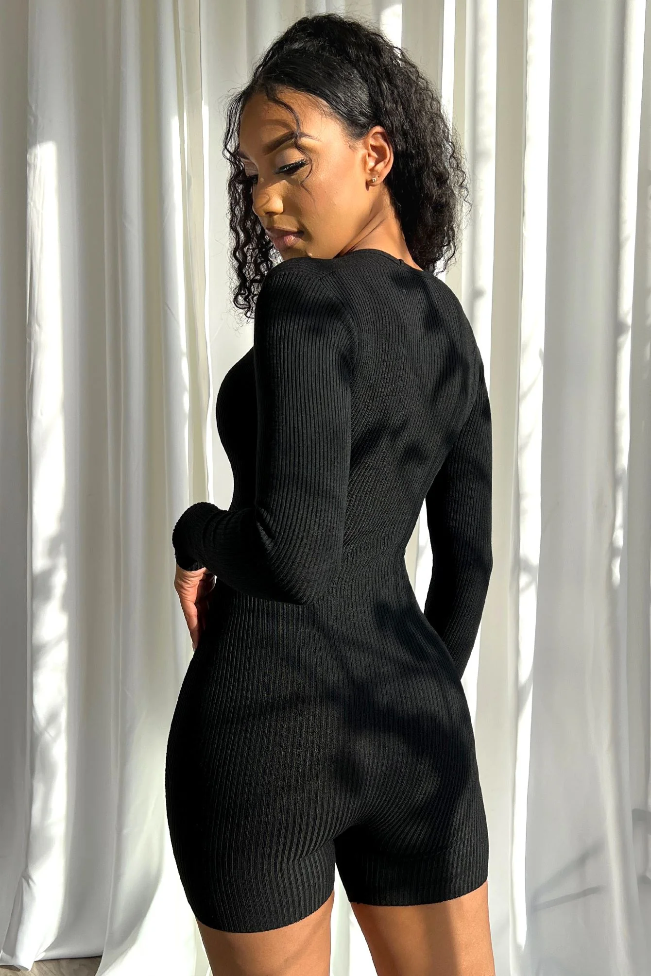 Cut Him Off Cutout Long Sleeve Romper - Image 7