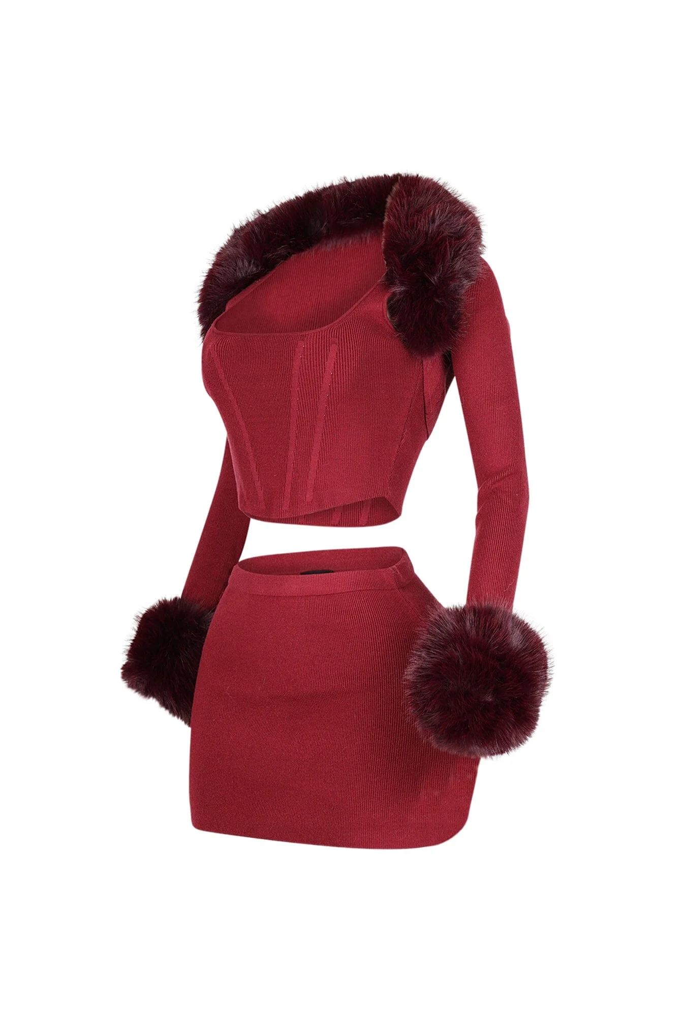 Dakota Fur Trim Knit 3 Piece SET - Image 7