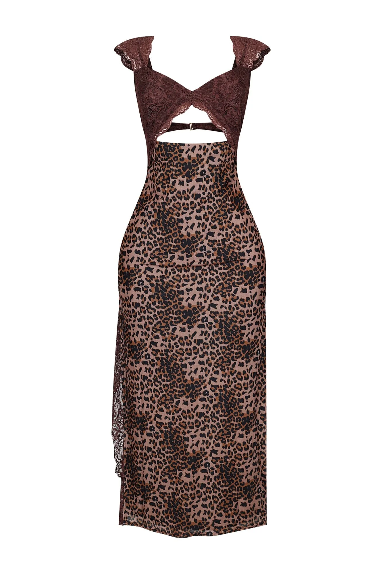 Dalia Leopard Lace Bralette Maxi Dress - Image 3