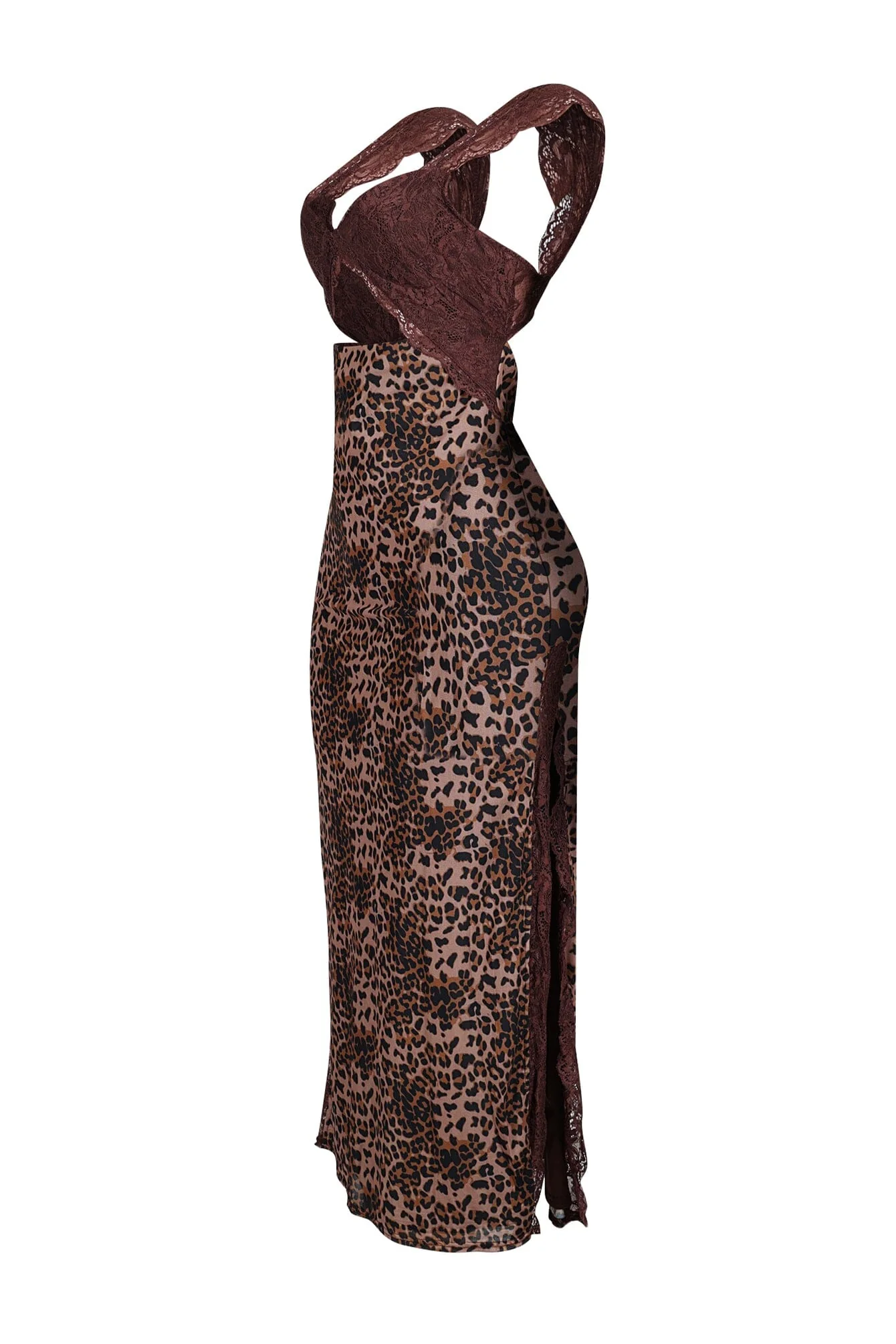 Dalia Leopard Lace Bralette Maxi Dress - Image 4
