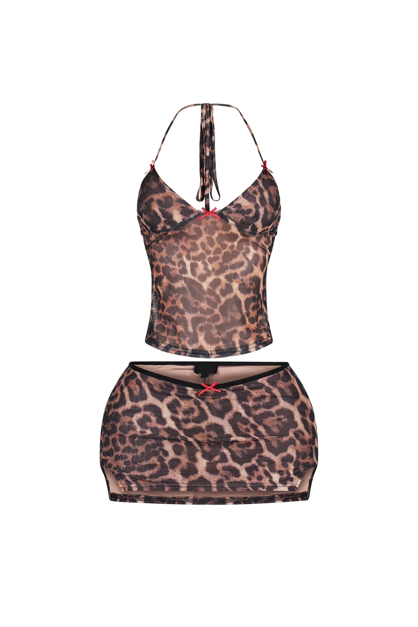 Desea Leopard Mesh Top & Skirt SET - Image 4