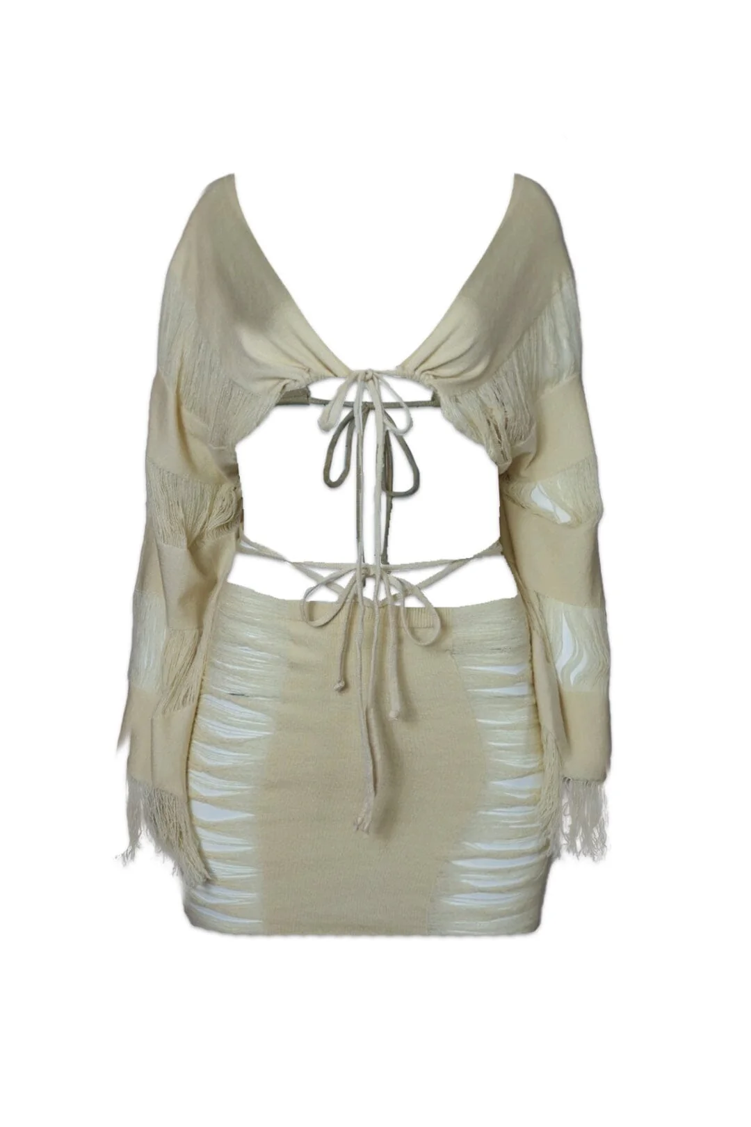 Saint Lucia Distressed Open Top & Mini Skirt SET - Image 5