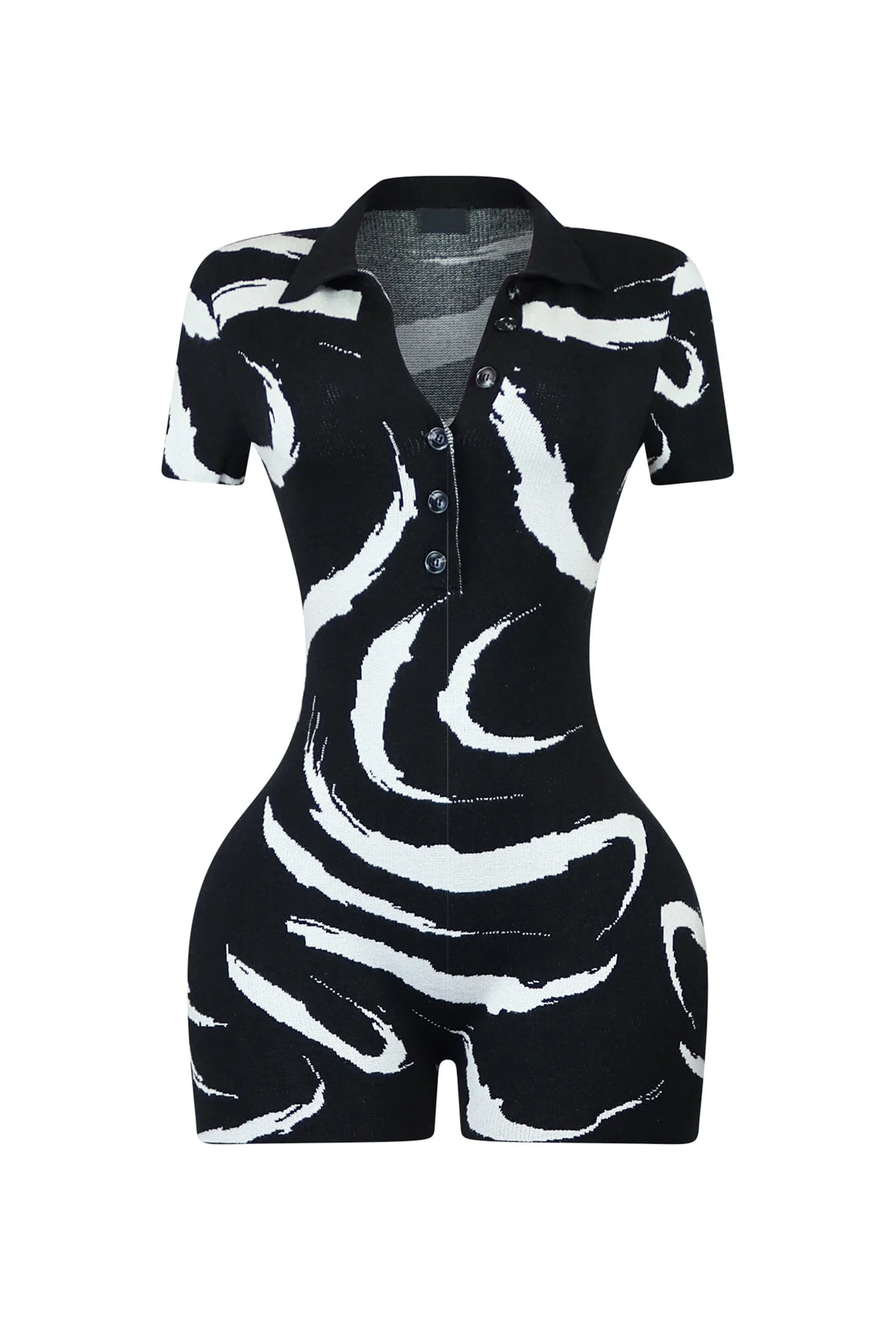 Downtown Baby Patterned Knit Romper - Image 3