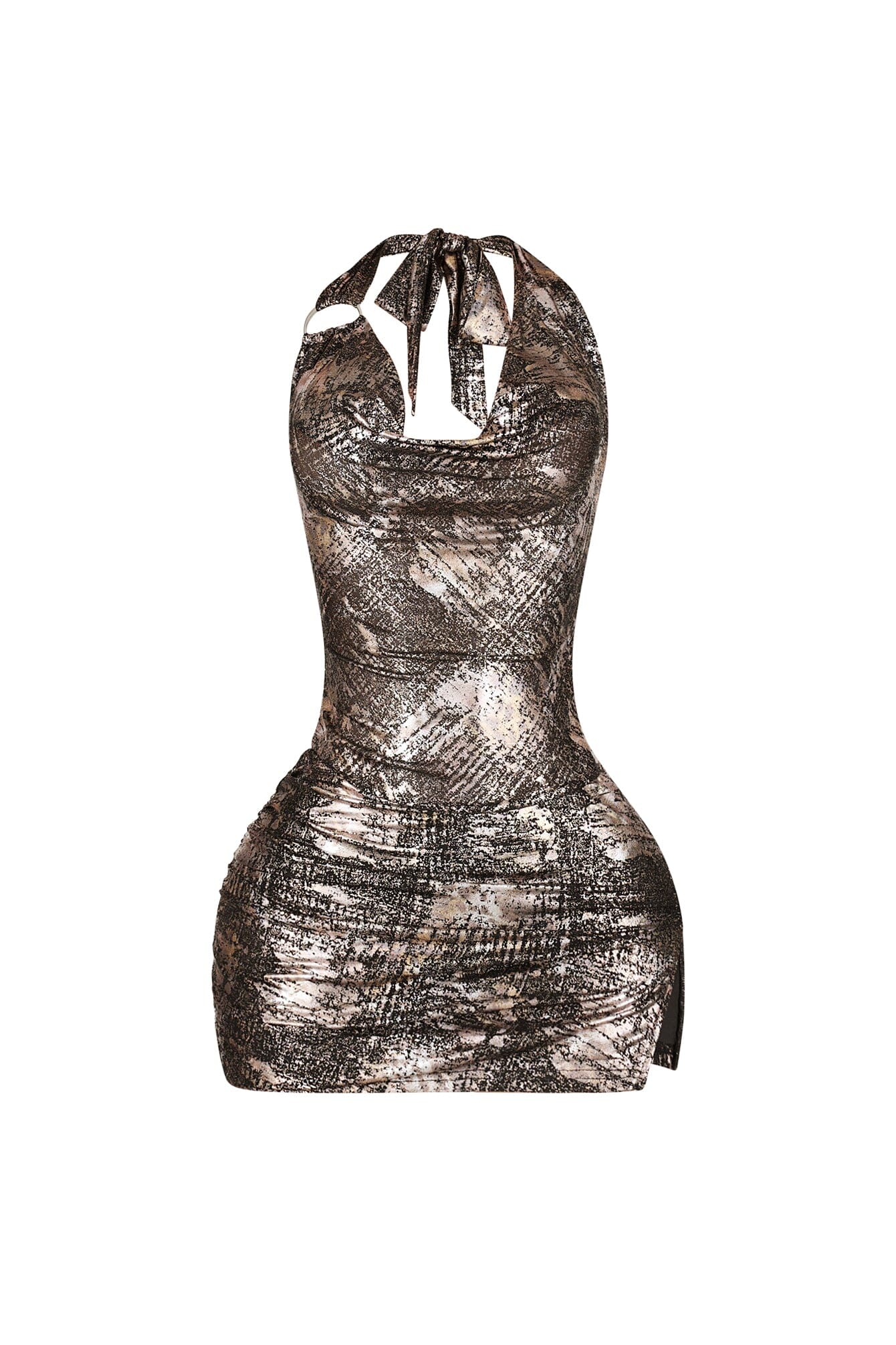 Eclipse Foil Halter Mini Dress - Image 3