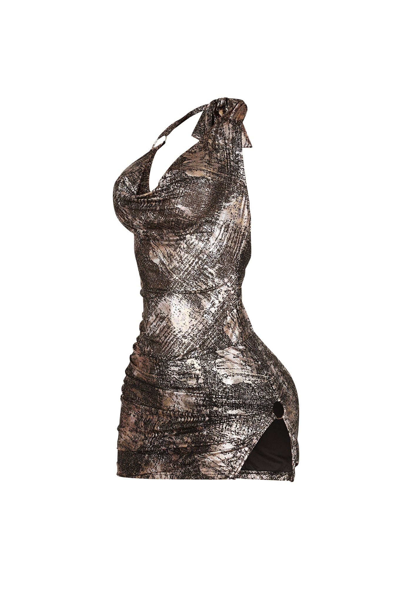 Eclipse Foil Halter Mini Dress - Image 4