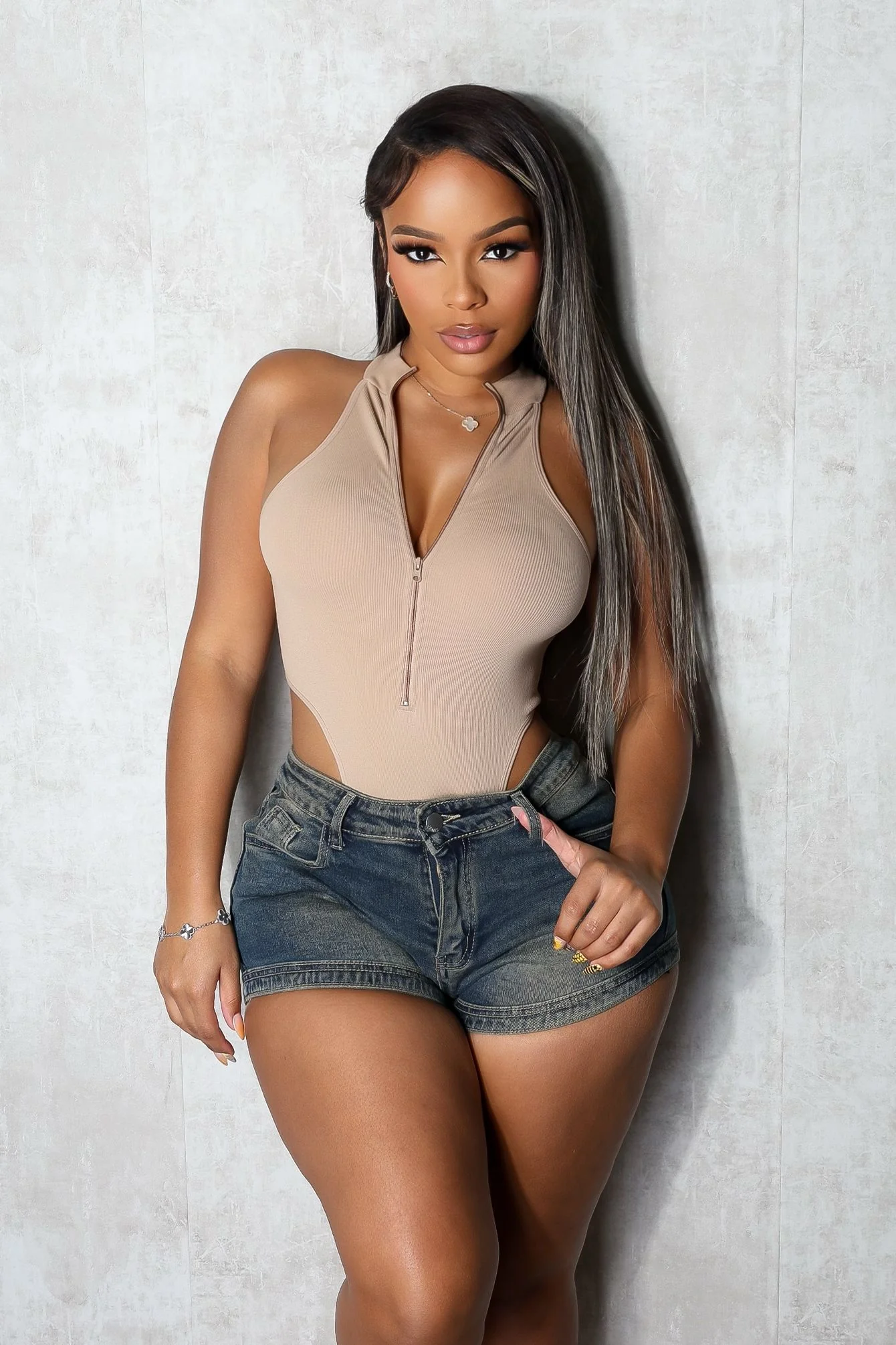 Edgeform Ribbed Zip Bodysuit - Image 4