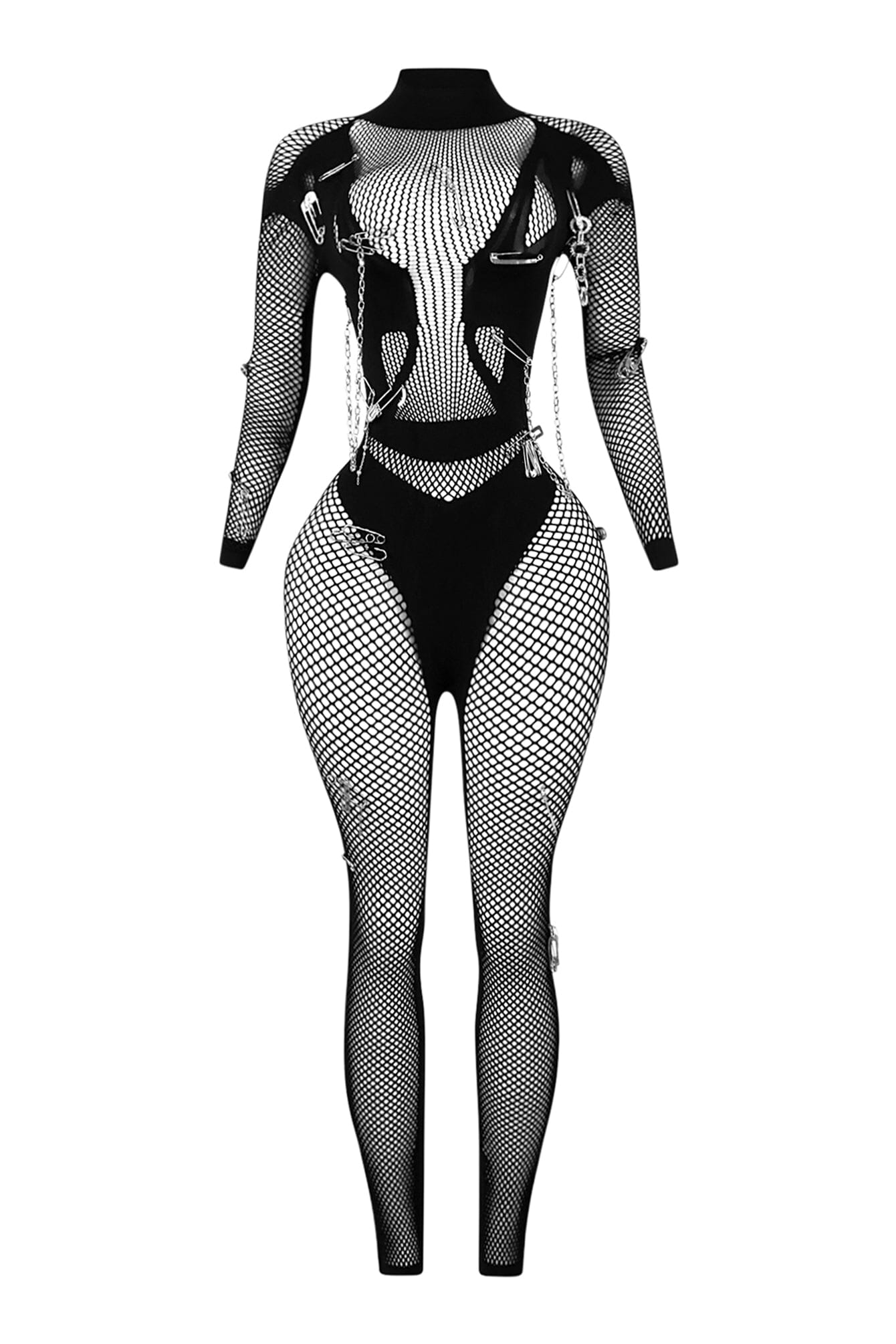 Eleanor Seamless Long Sleeve Fishnet Jumpsuit - Image 3