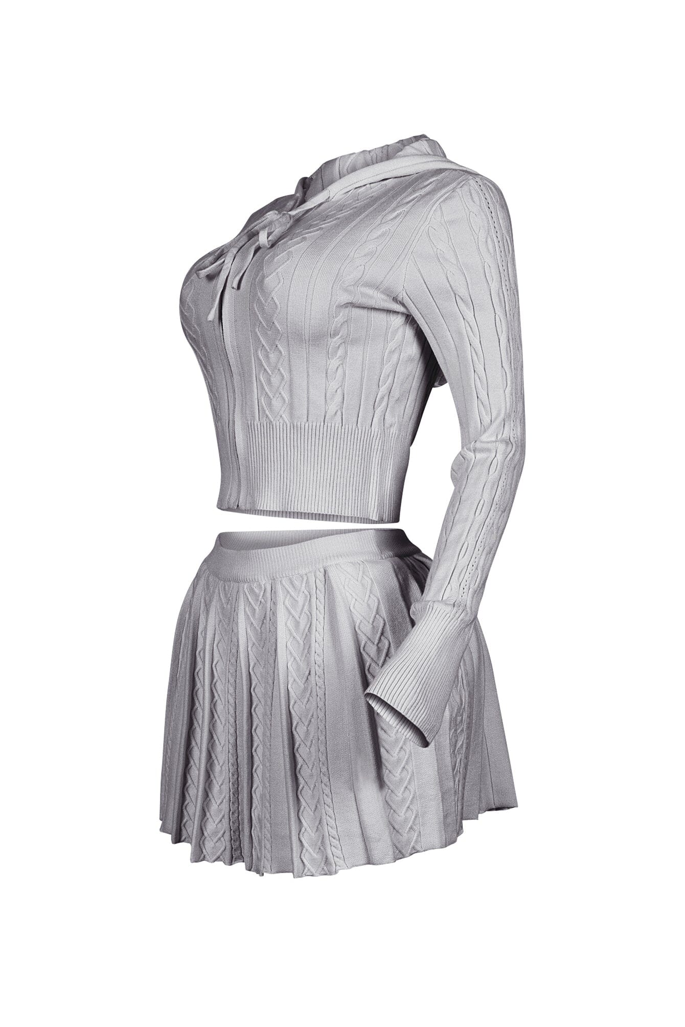 Ella Cable Knit Hoodie & Skort SET - Image 8