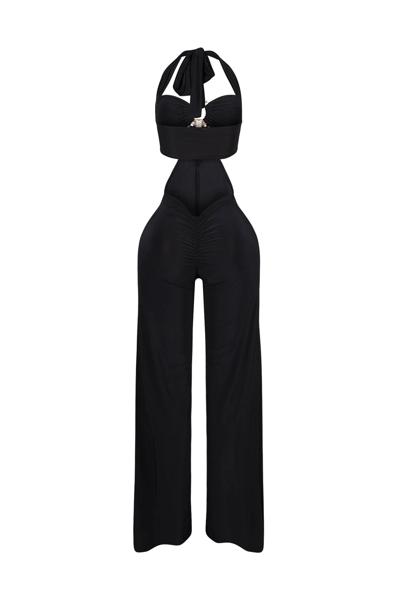Equinox Cutout Halter Jumpsuit with Metal Trim - Image 5