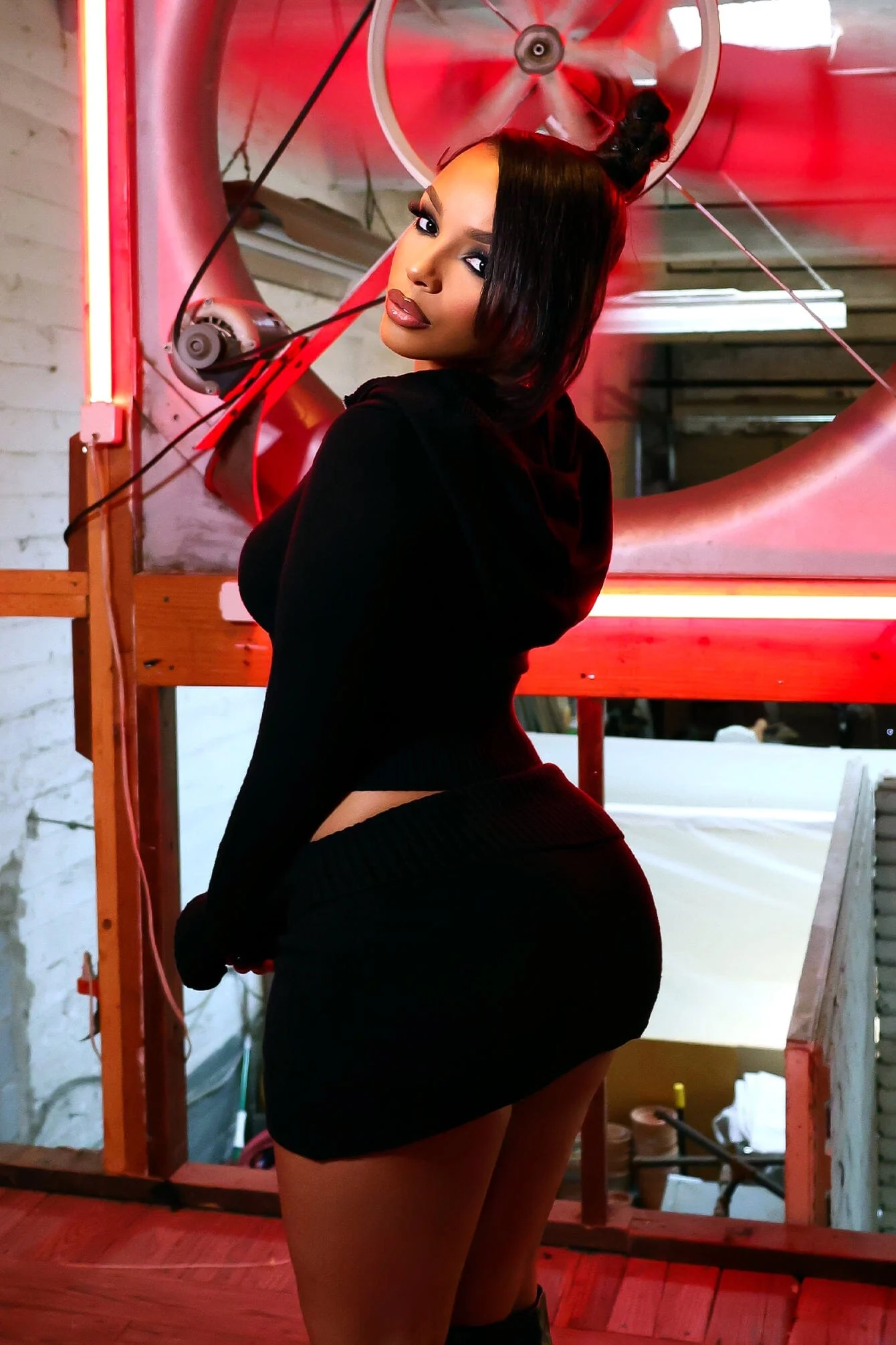 Fatima Knit Hoodie Jacket & Skirt SET - Image 4