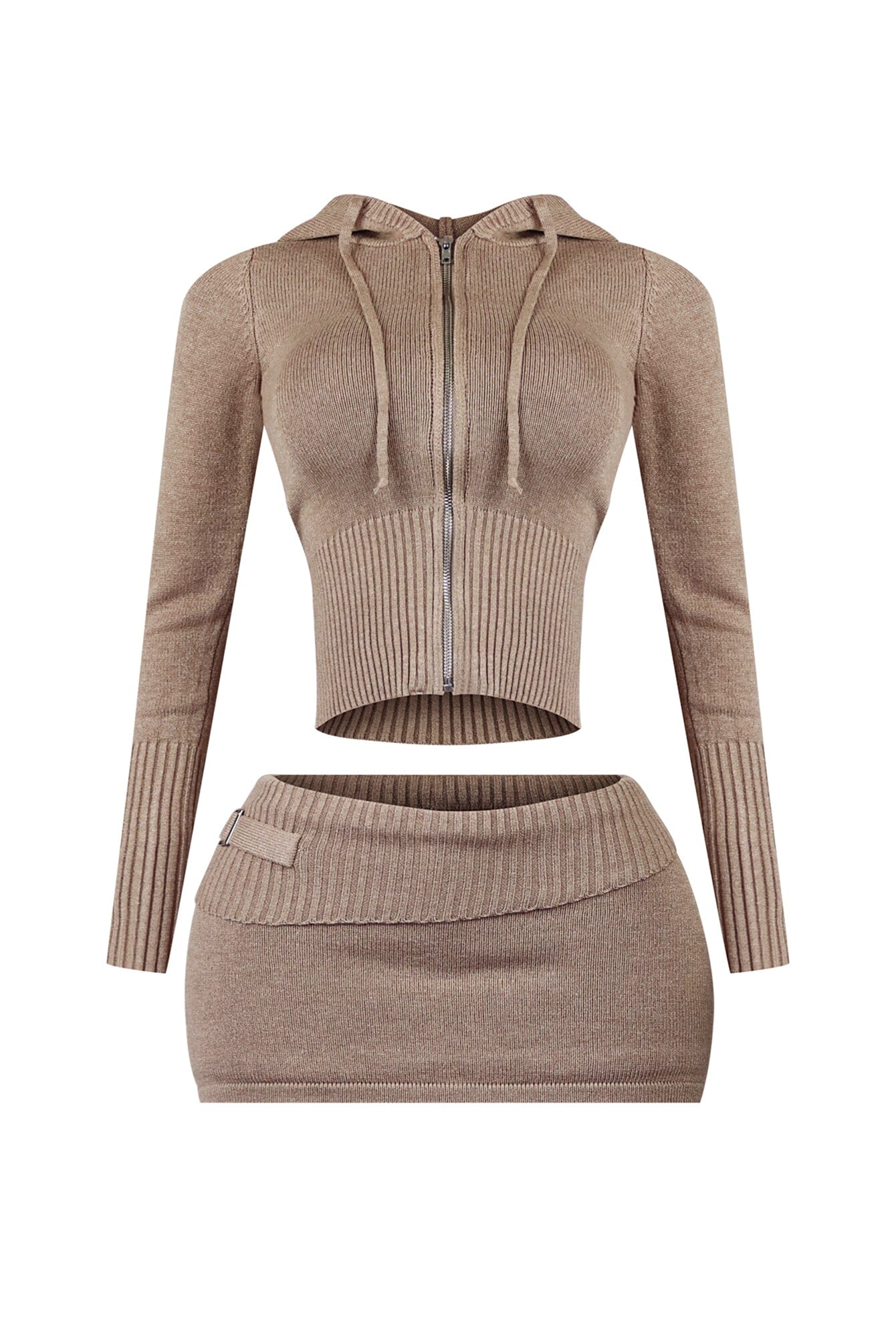 Fatima Knit Hoodie Jacket & Skirt SET - Image 6
