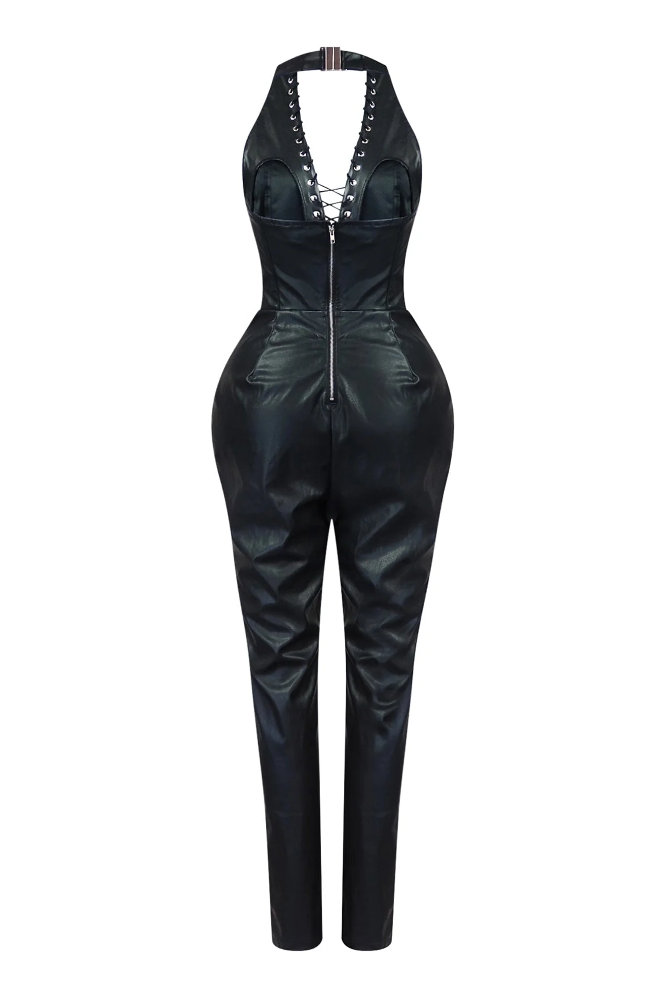 Finley PU Halter Jumpsuit - Image 4