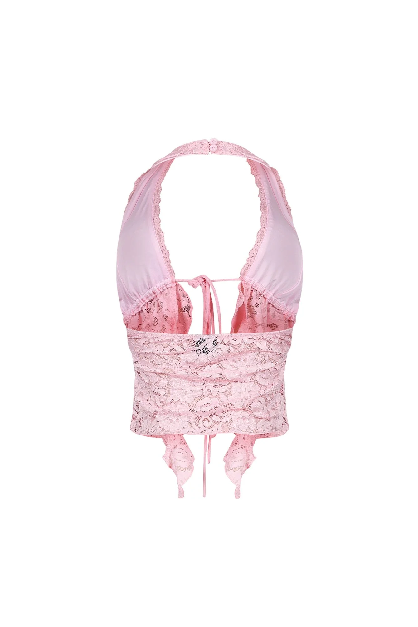 Flora Floral Lace Halter Crop Top - Image 12