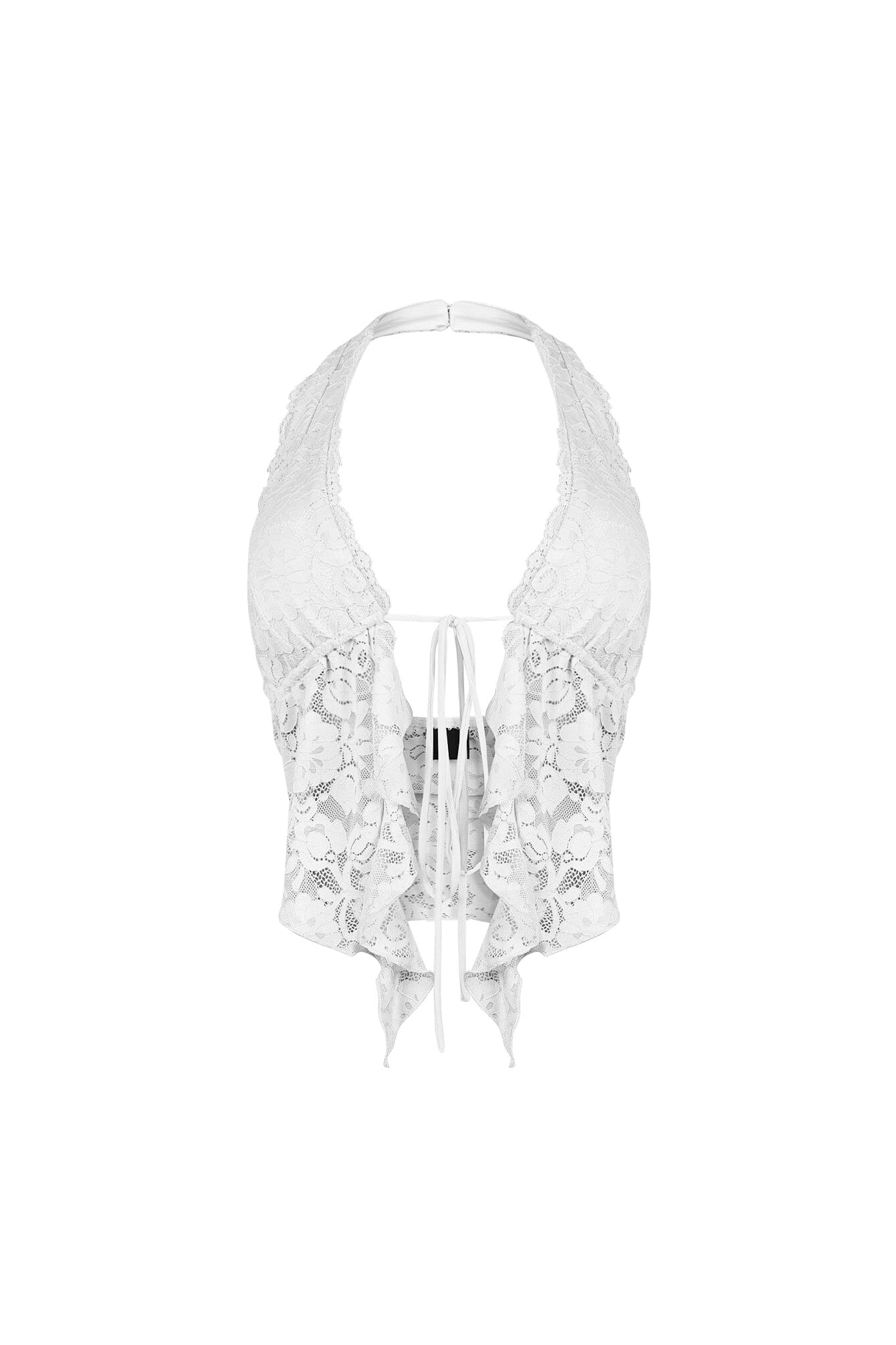 Flora Floral Lace Halter Crop Top - Image 9
