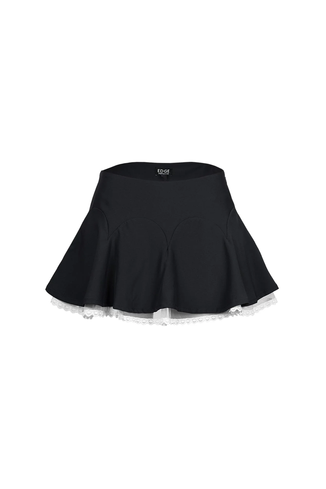 Florette Flare Mini Skirt With Lace Trim - Image 3