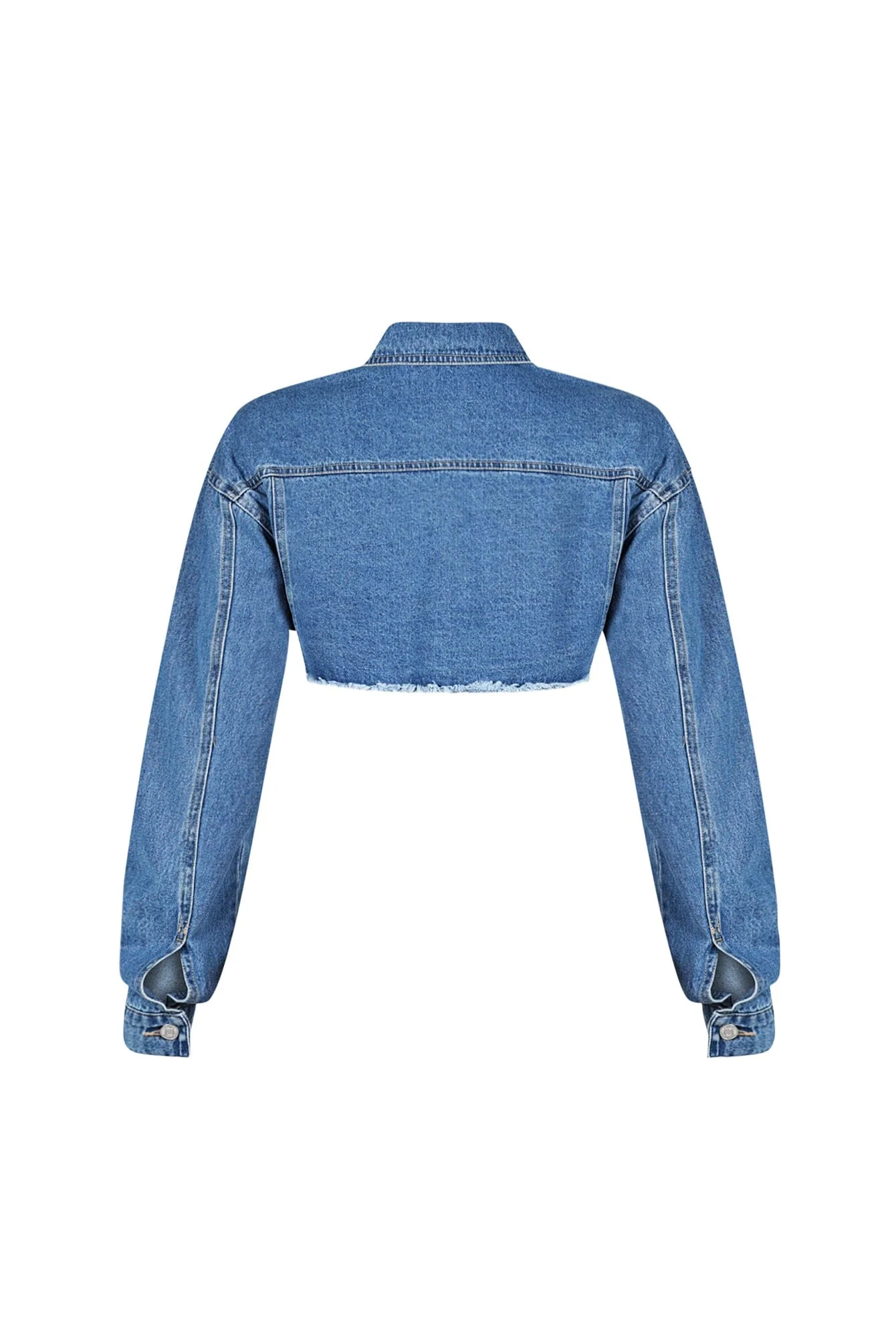 Frayline Denim Crop Jacket - Image 4
