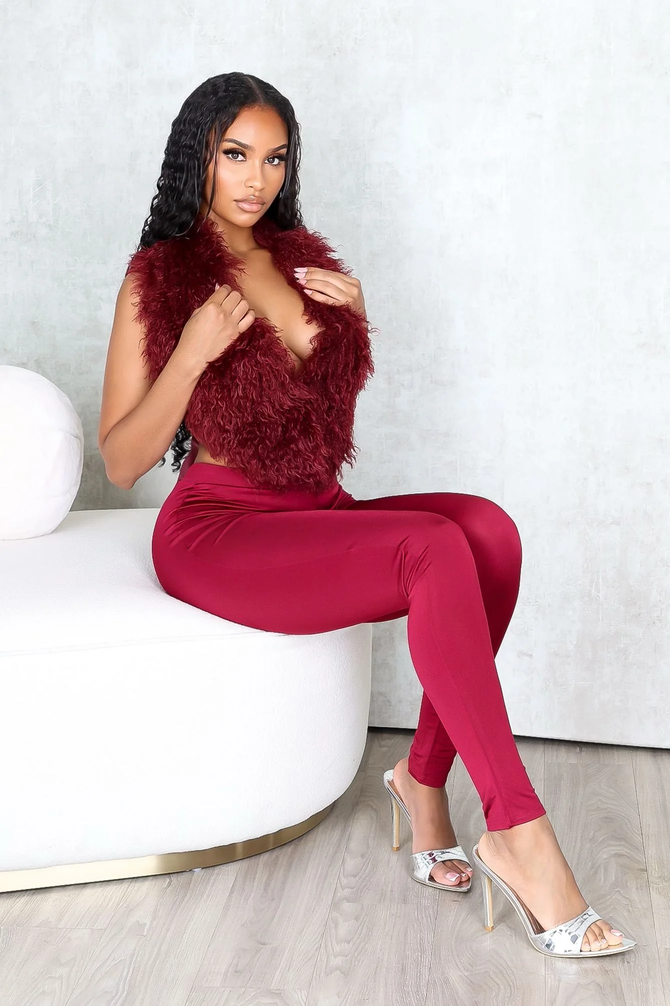 Furista Fur Halter Vest & Leggings SET - Image 4