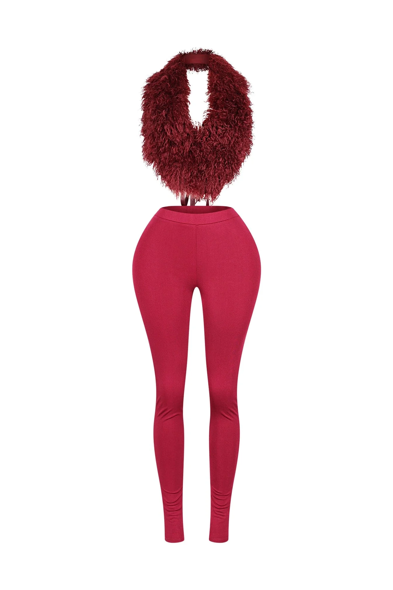 Furista Fur Halter Vest & Leggings SET - Image 7