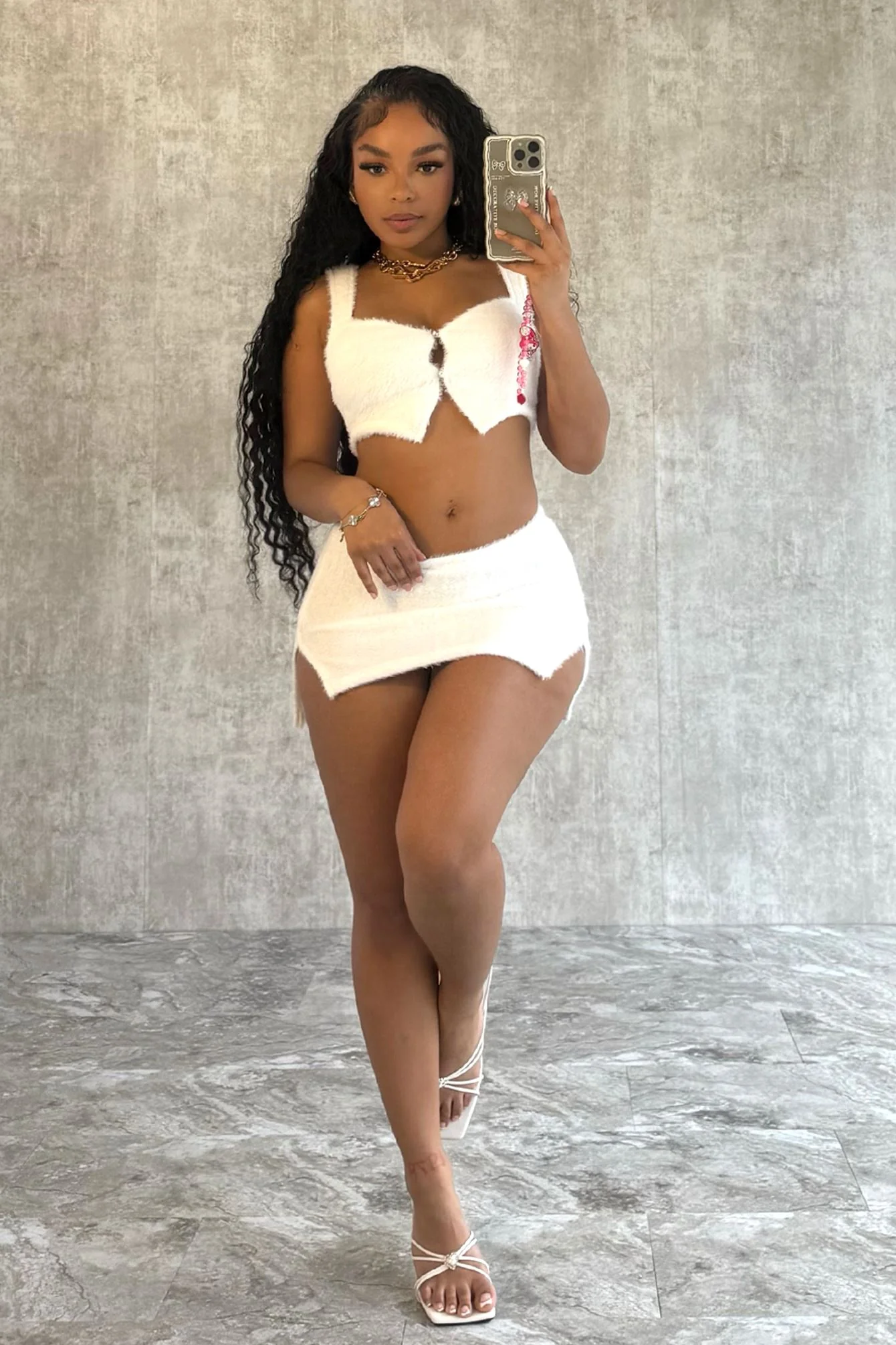 Fuzzy Feeling Tank Top & Skirt SET - Image 5