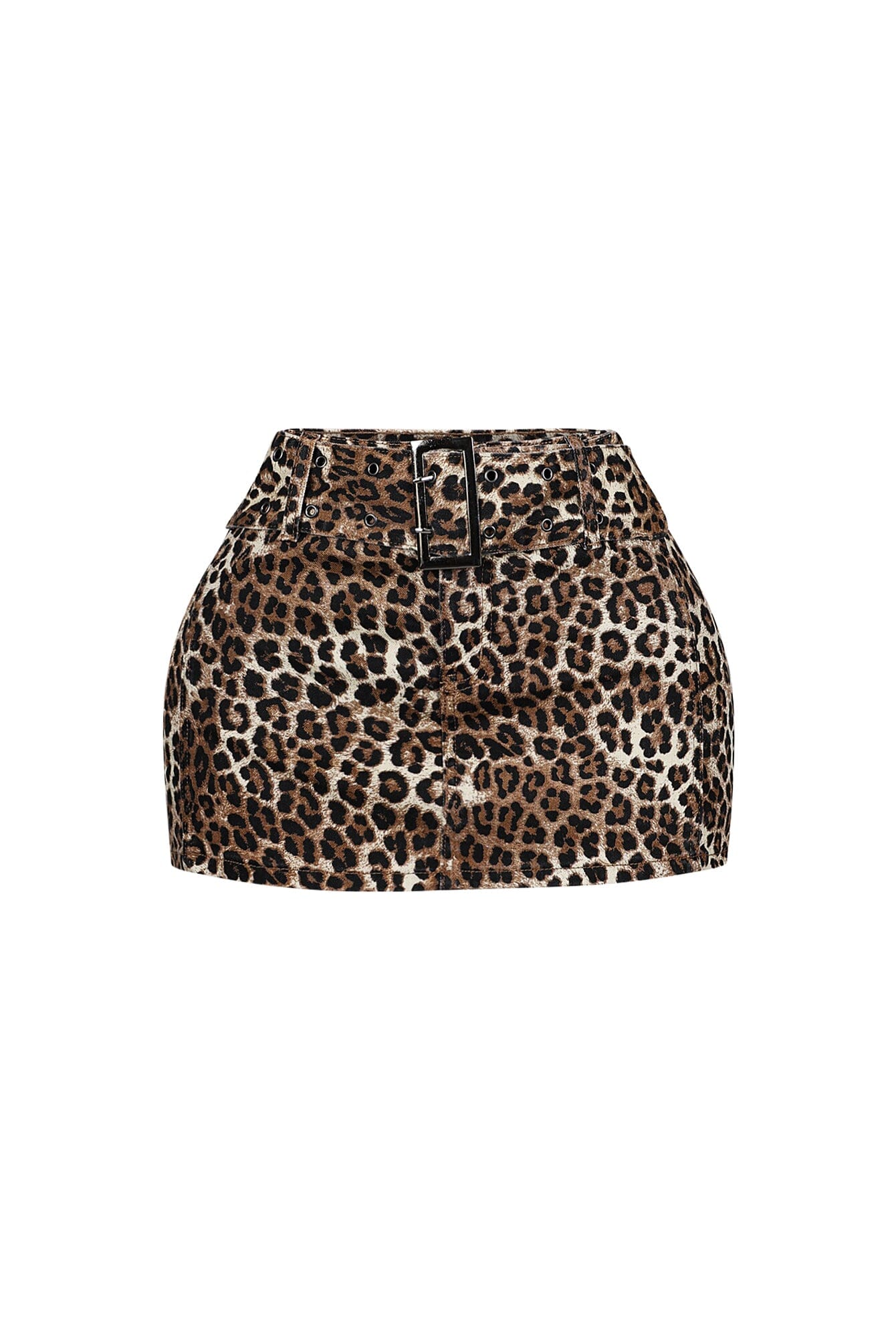 Giana Leopard Mini Skirt With Belt - Image 3