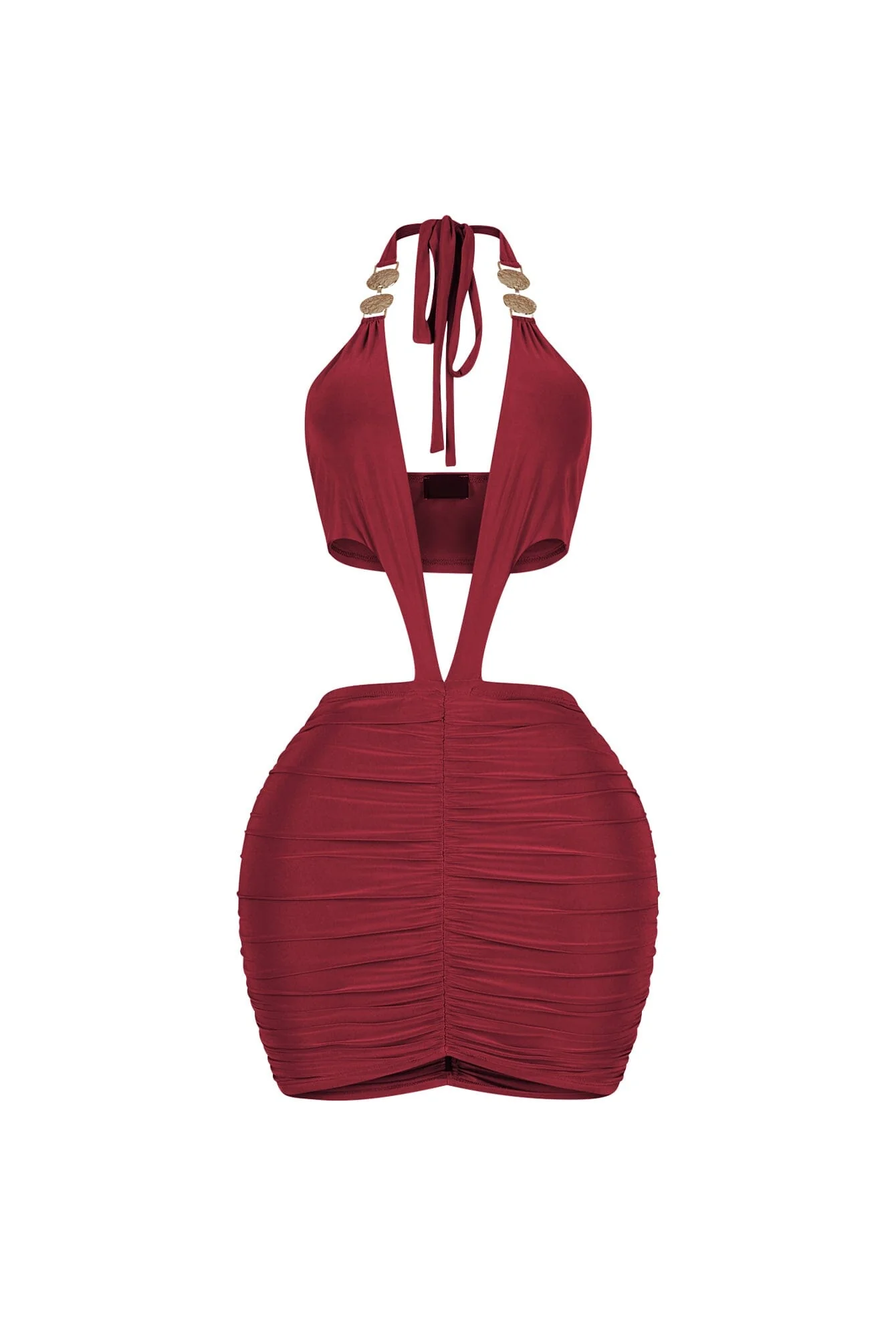 Glamour Plunge Neck Mini Dress - Image 4