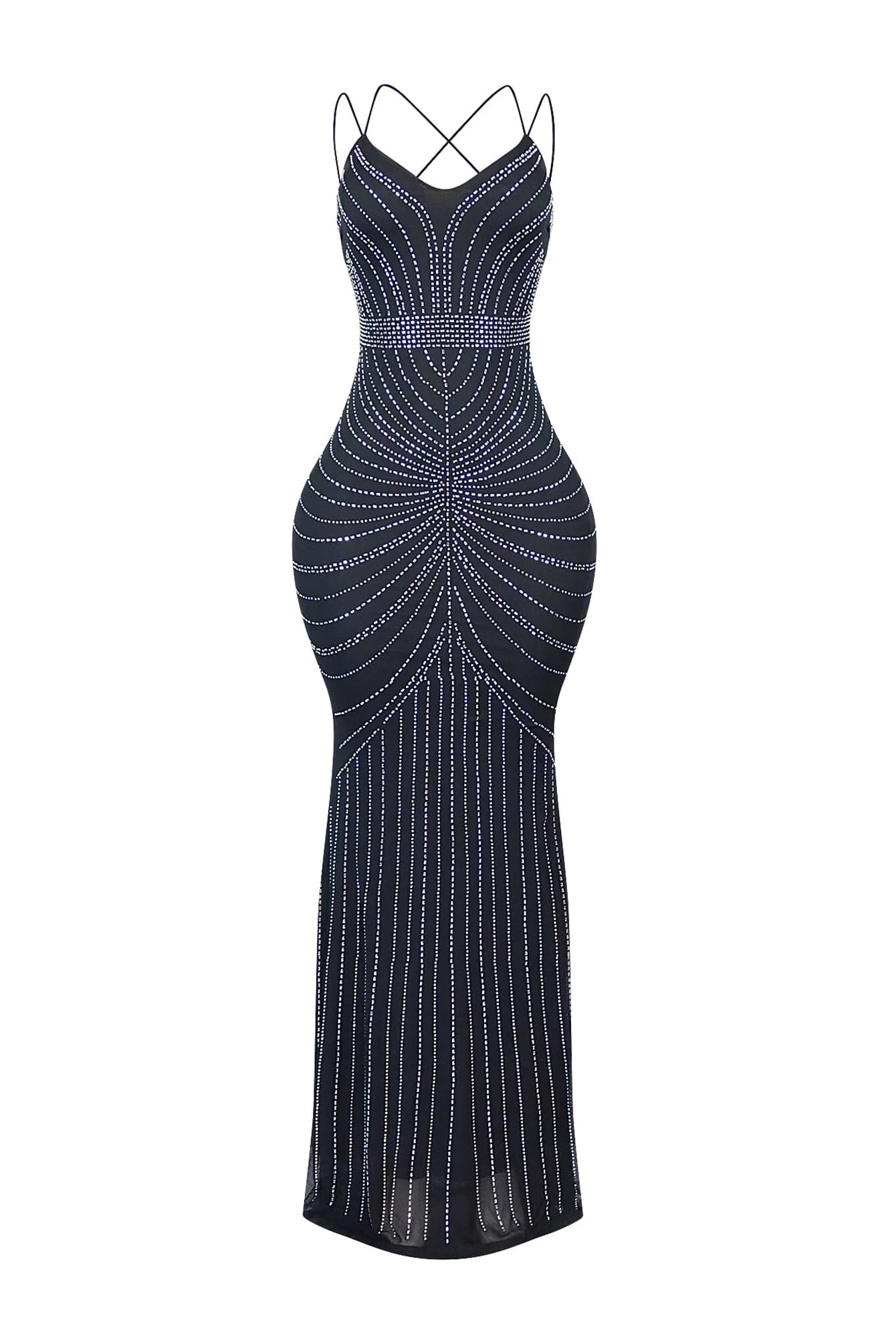 Gorgeous Girls Rhinestone Strappy Maxi Dress - Image 3
