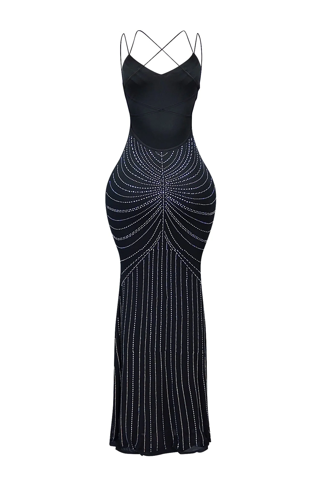 Gorgeous Girls Rhinestone Strappy Maxi Dress - Image 5