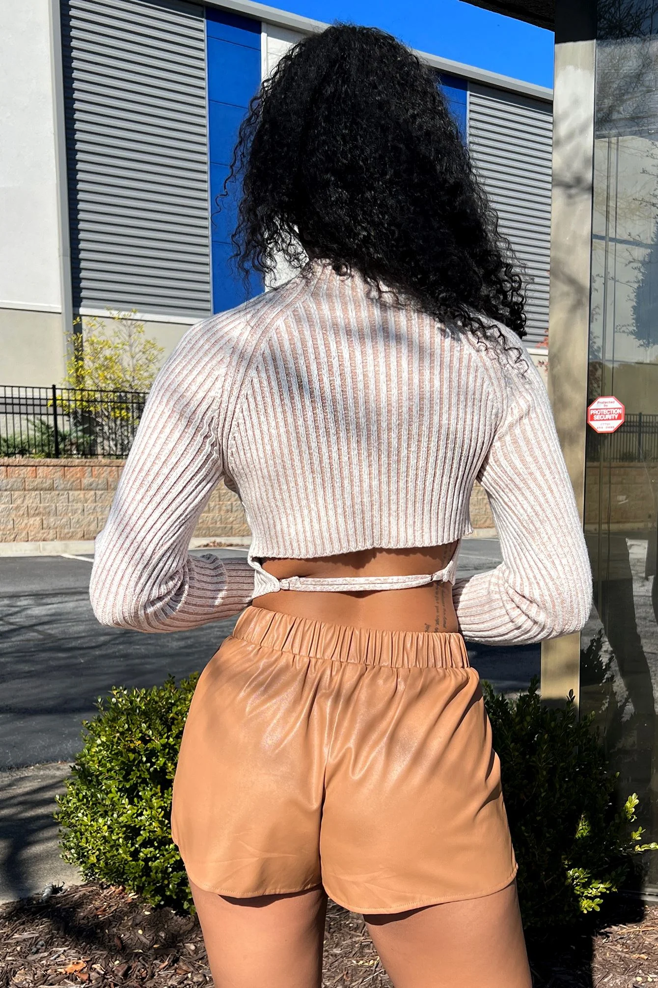 Icy Sweater Ribbed Crop Top - Image 4