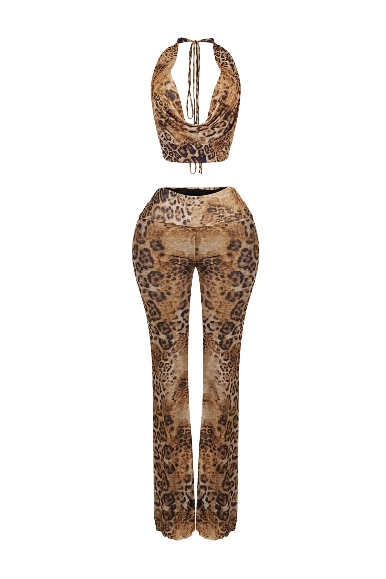 Katherine Mesh Leopard Top & Pants SET - Image 3